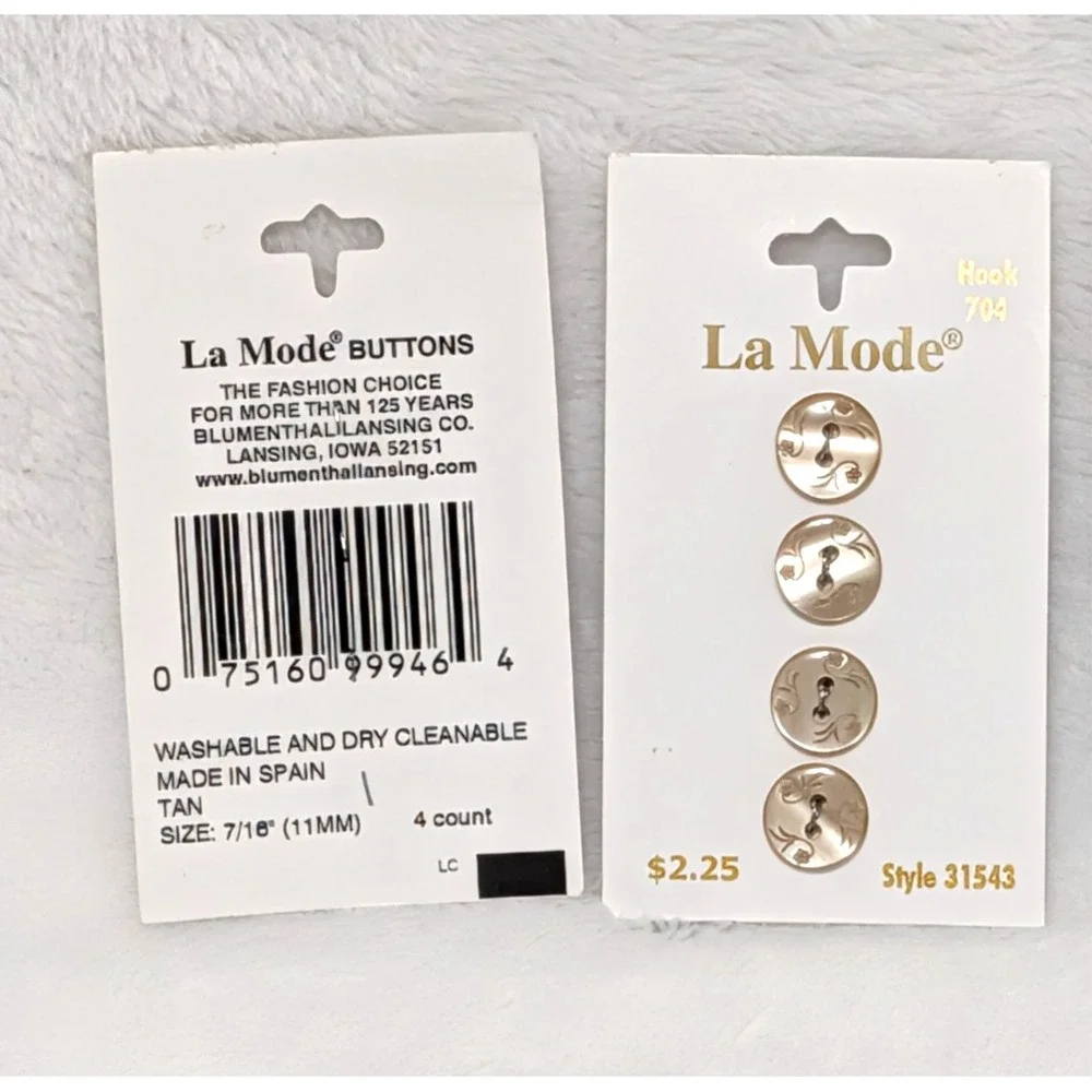 La Mode Buttons Lot 16pc Gold Iridescent & Layered Concentric Sewing Craft VTG